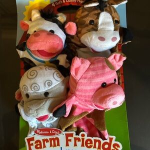 Melissa & Doug Farm Friends Puppet Set - Pink, Brown, White